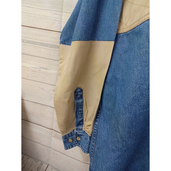 Vtg Magellan Shirt Mens XL Hunting Rifle Pistol Blue Denim Button Down Patch - Picture 5 of 10
